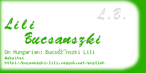 lili bucsanszki business card